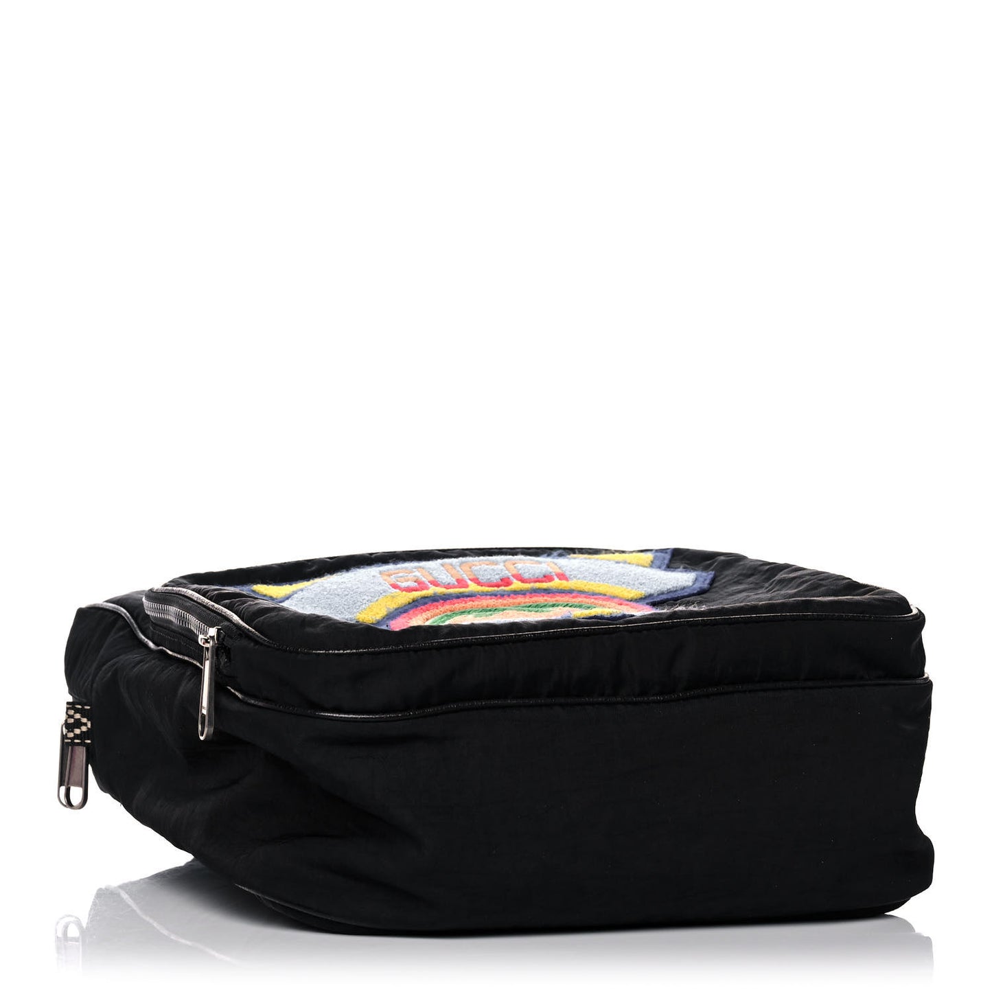 Nylon Twill 80s Logo Patch Backpack Black