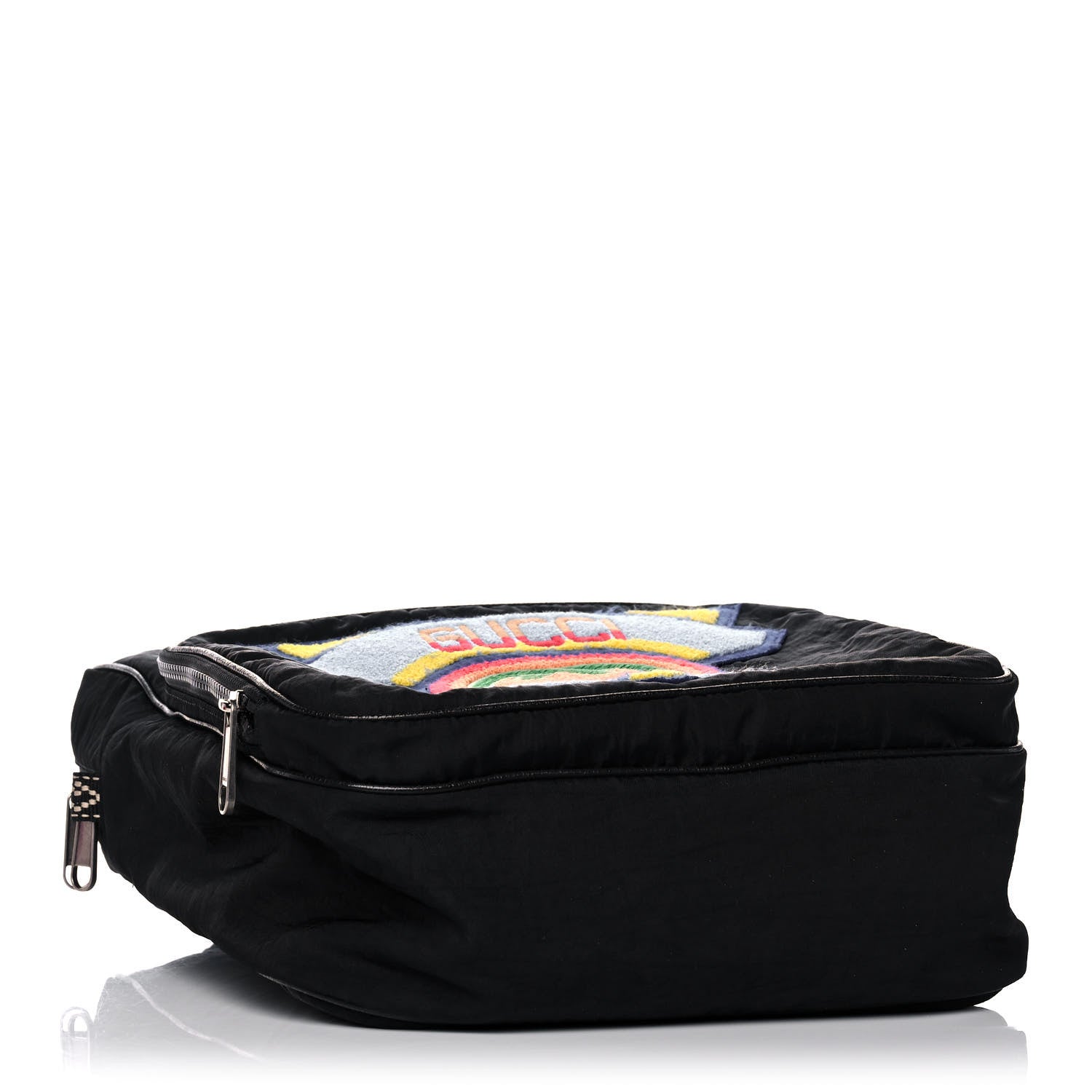 Gucci Nylon Twill 80s Logo Patch Backpack Black 4 of 14