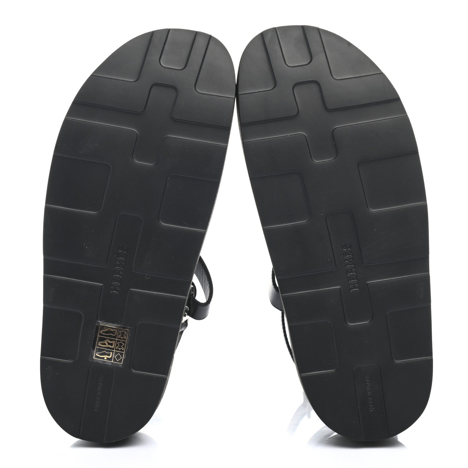 Hermes Calfskin Womens Enid Sandals 37 Black 5 of 9
