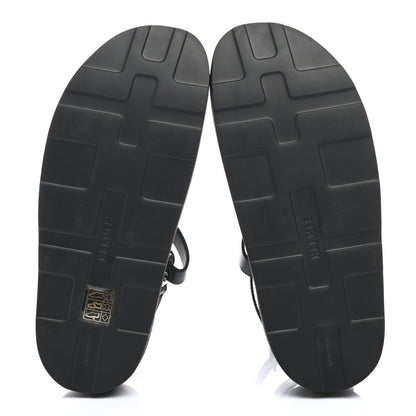 Hermes Calfskin Womens Enid Sandals 37 Black 5 of 9