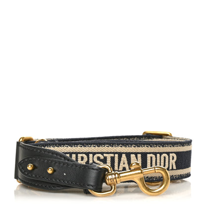 Christian Dior Canvas Embroidered Shoulder Strap Blue 1 of 4