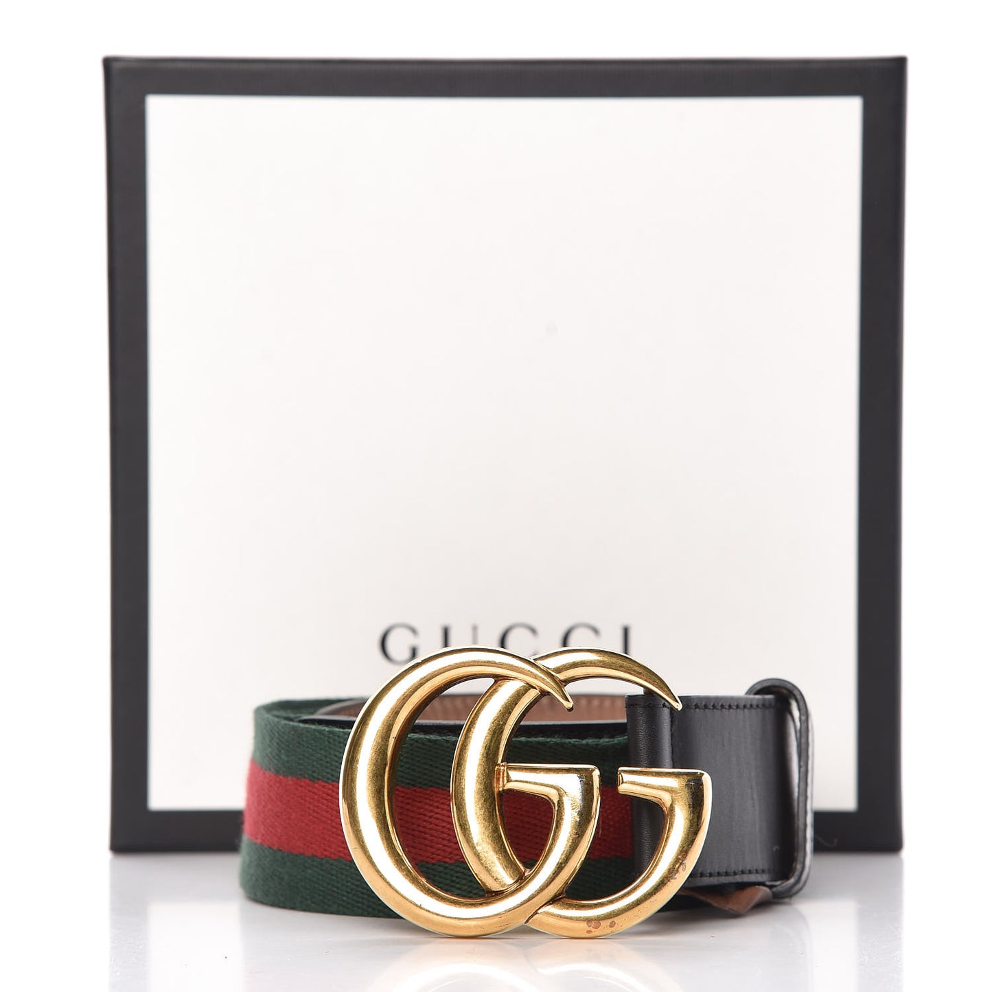 Nylon Calfskin Double G Web 40mm Belt 75 30 Green Red Black