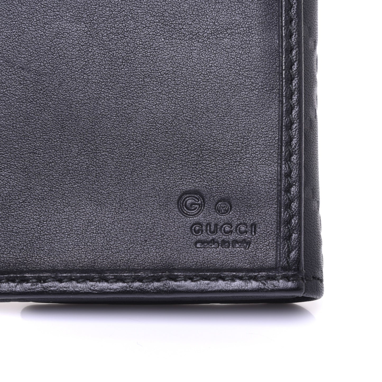 Guccissima Punch Continental Flap Wallet Black