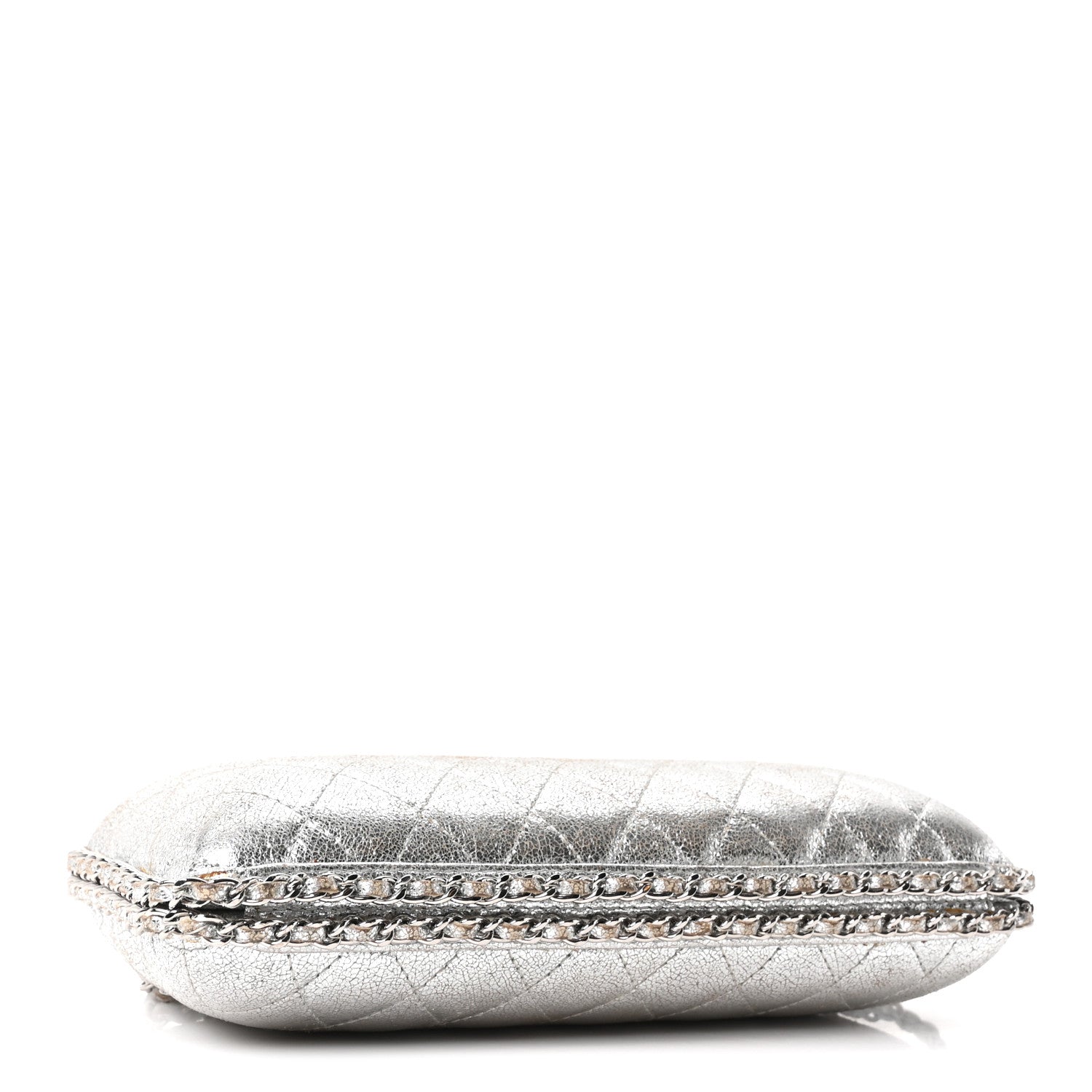 Chanel Metallic Lambskin Small Chain Around Clutch Silver 4 of 10