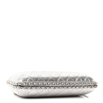 Chanel Metallic Lambskin Small Chain Around Clutch Silver 4 of 10