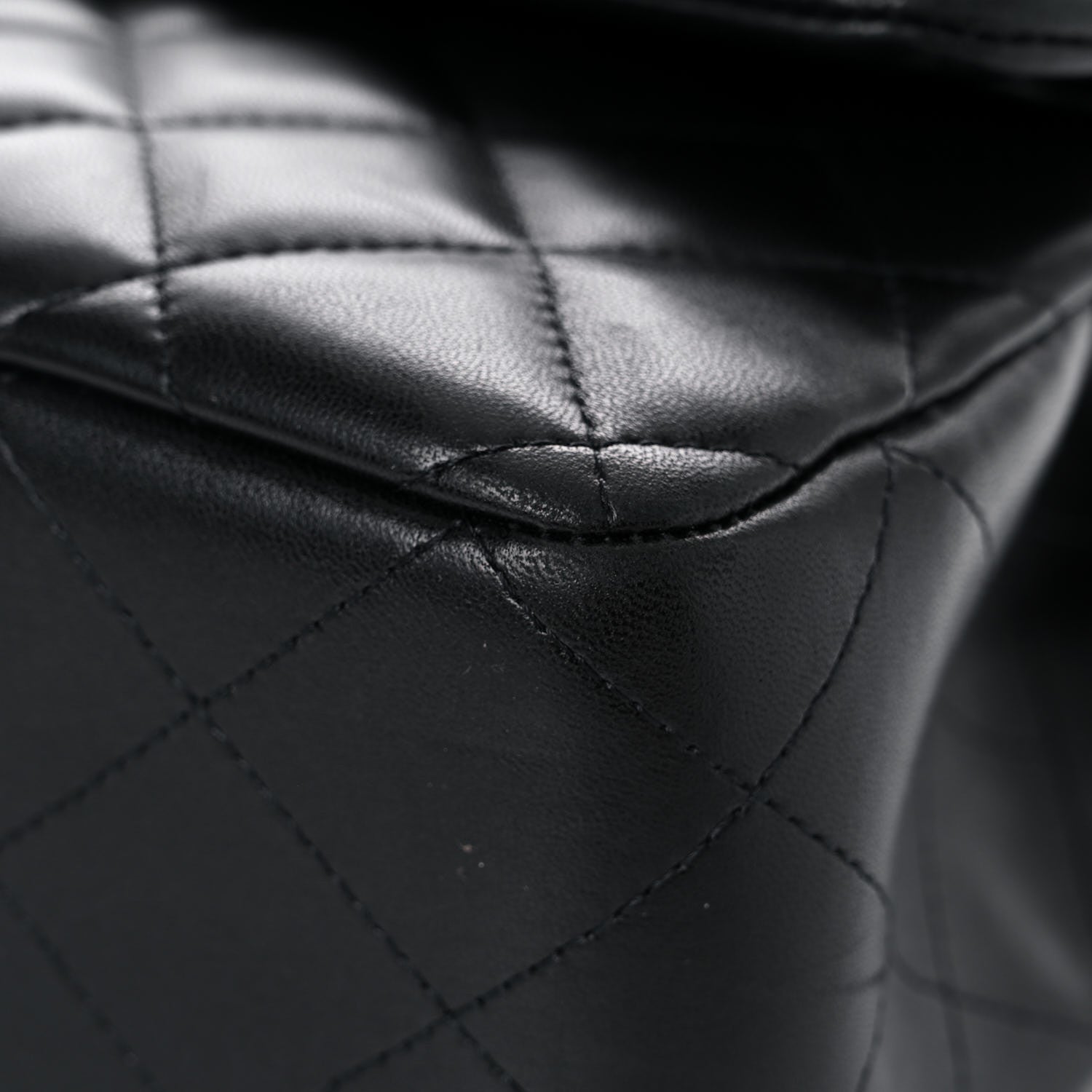 Chanel Lambskin Quilted Jumbo Double Flap Black 9 of 16