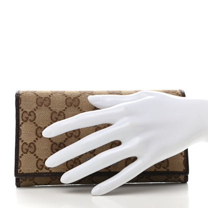 Gucci Monogram Metal Bar Continental Flap Wallet Brown 2 of 9
