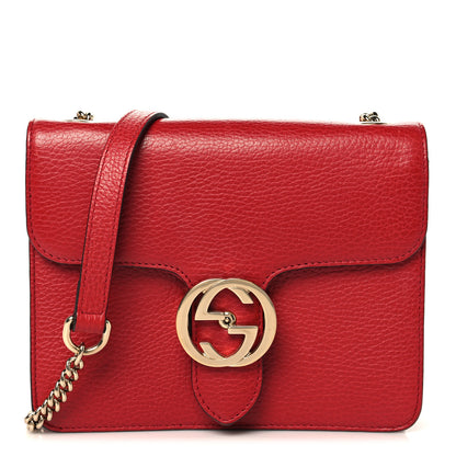Gucci Dollar Calfskin Small Interlocking G Shoulder Bag Red 1 of 13