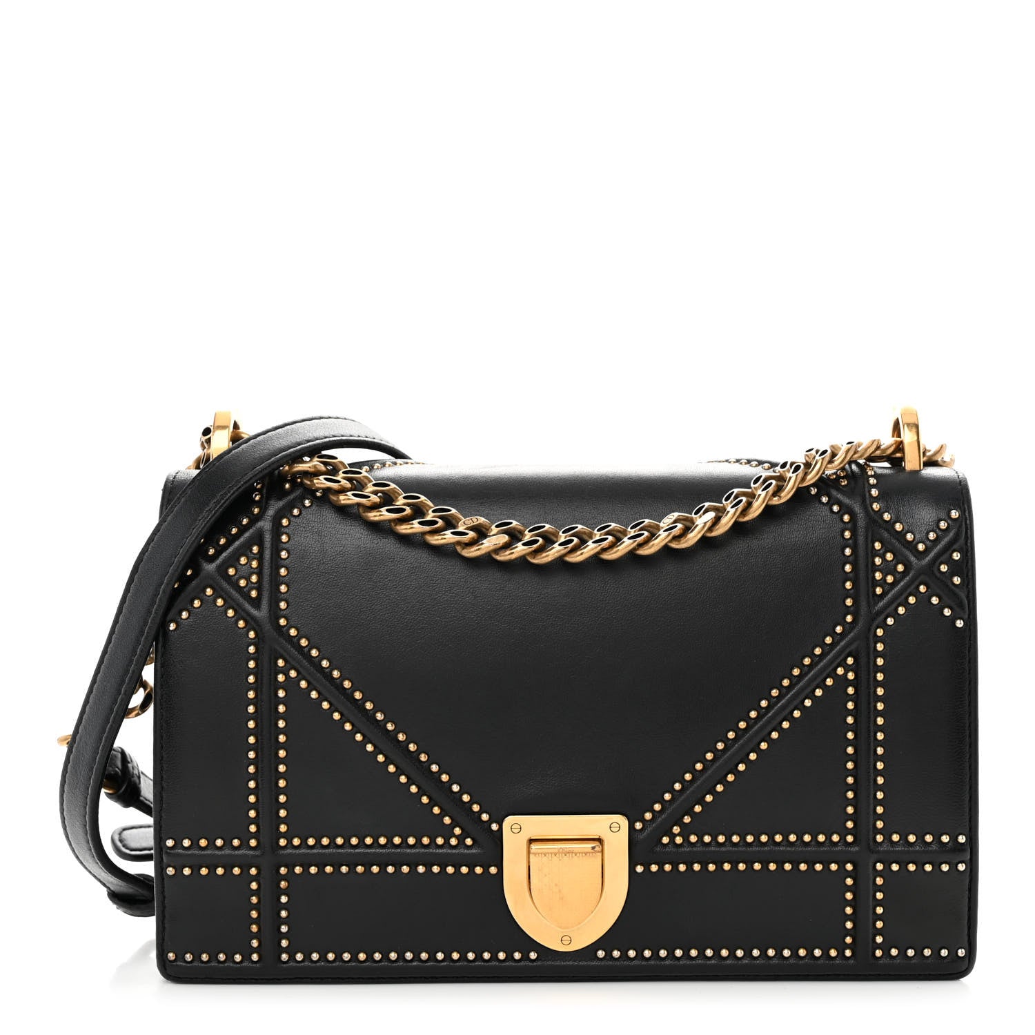 Christian Dior Lambskin Studded Medium Diorama Flap Bag Black 1 of 9