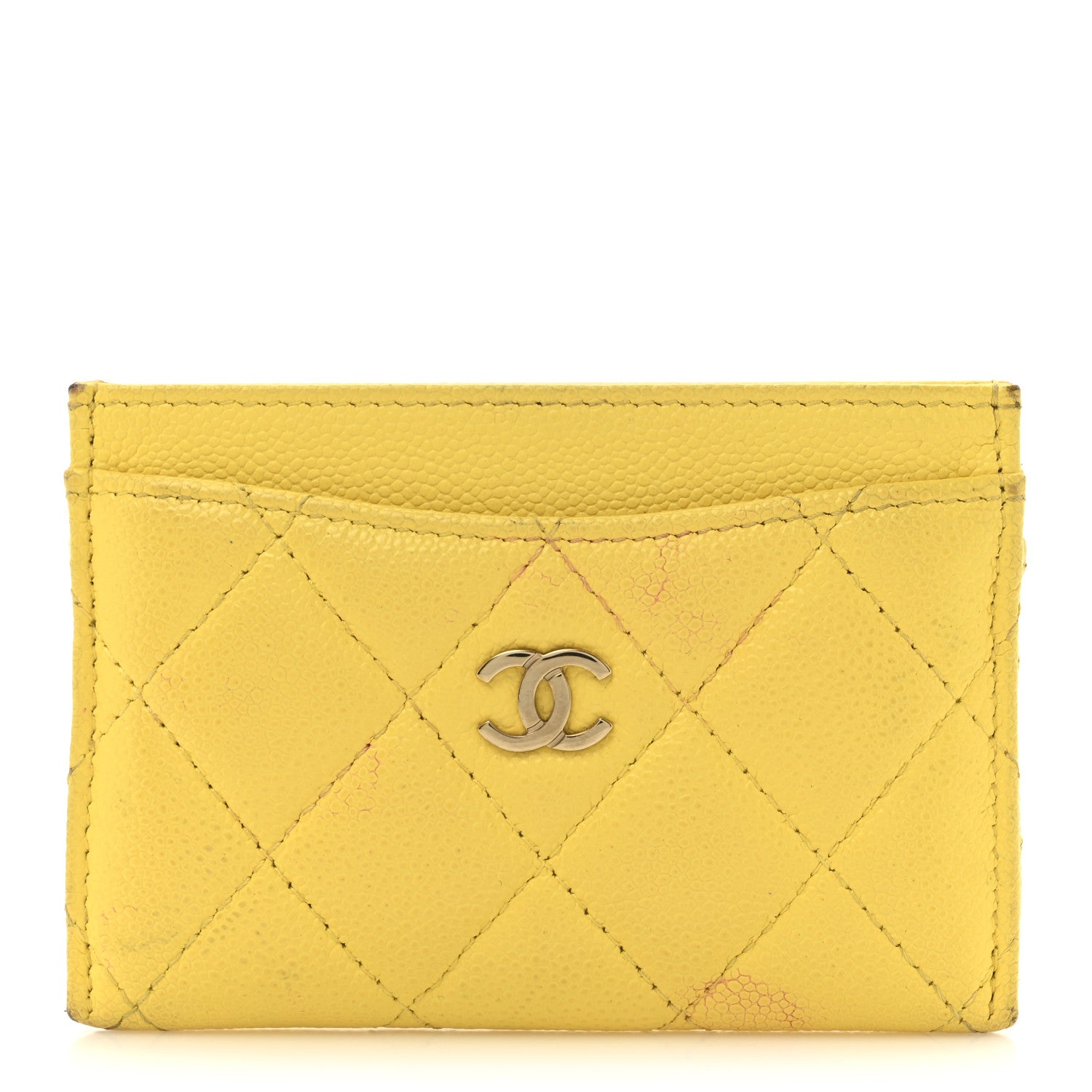 Chanel Caviar Quilted Card Holder Yellow 1 of 12