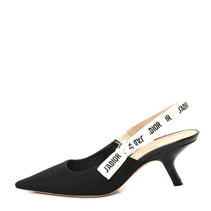 Christian Dior Technical Canvas Ribbon J Adior Slingback 65mm Pumps 36.5 Black 1 of 9