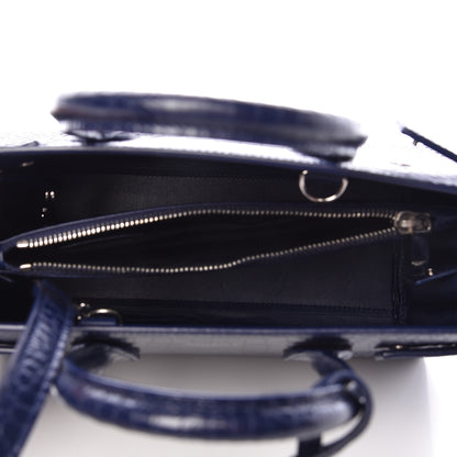 Saint Laurent Calfskin Crocodile Embossed Baby Sac De Jour Navy 7 of 10