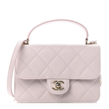 Chanel Calfskin Quilted Small Top Handle Flap Light Pink 1 of 8