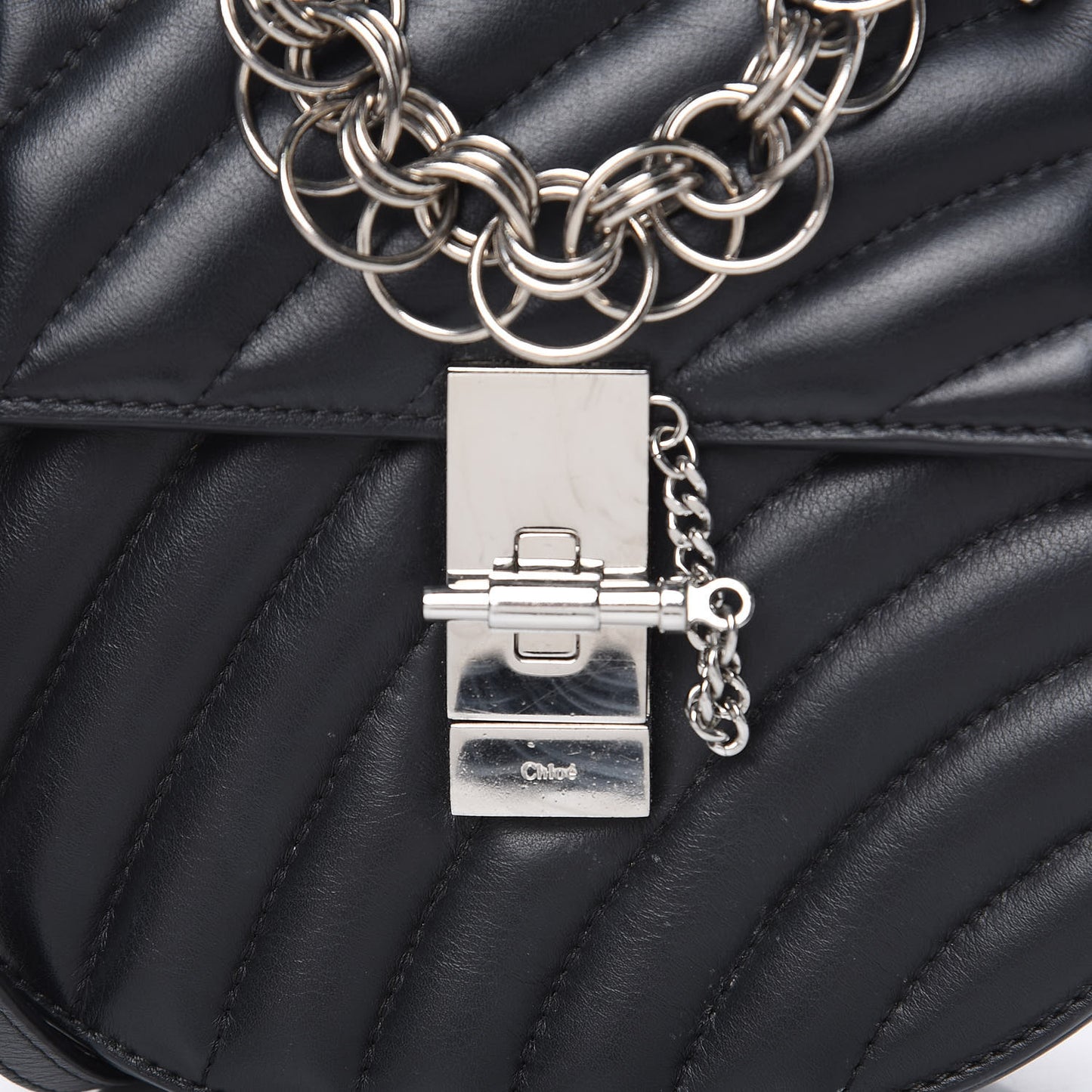 Calfskin Quilted Mini Drew Bijou Shoulder Bag Black