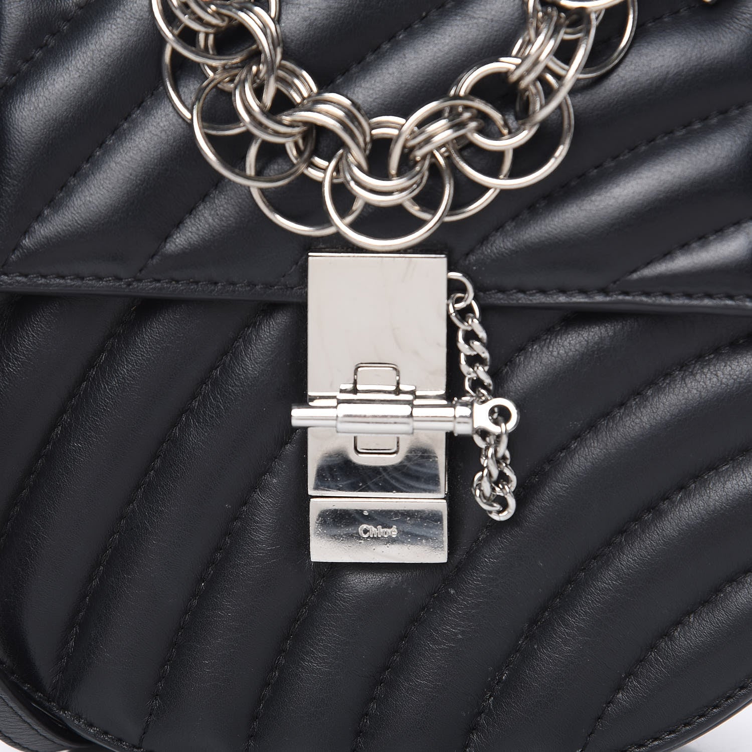 Chloe Calfskin Quilted Mini Drew Bijou Shoulder Bag Black 11 of 15