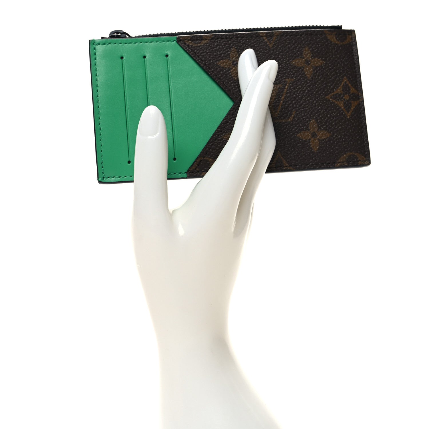 Louis Vuitton Monogram Calfskin Coin Card Holder Green 2 of 7