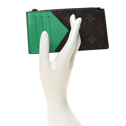 Louis Vuitton Monogram Calfskin Coin Card Holder Green 2 of 7