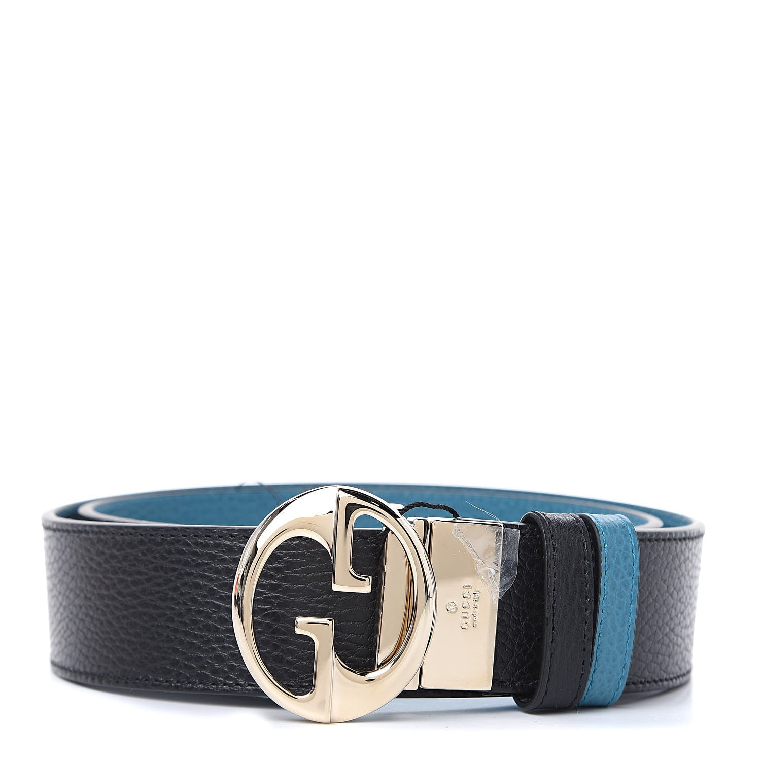 Gucci Dollar Calfskin 1973 Reversible Belt 90 36 Black Deep Cobalt 1 of 6