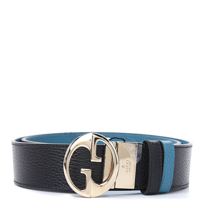 Gucci Dollar Calfskin 1973 Reversible Belt 90 36 Black Deep Cobalt 1 of 6