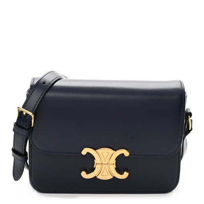 Celine Shiny Calfskin Small Triomphe Dark Blue 1 of 10