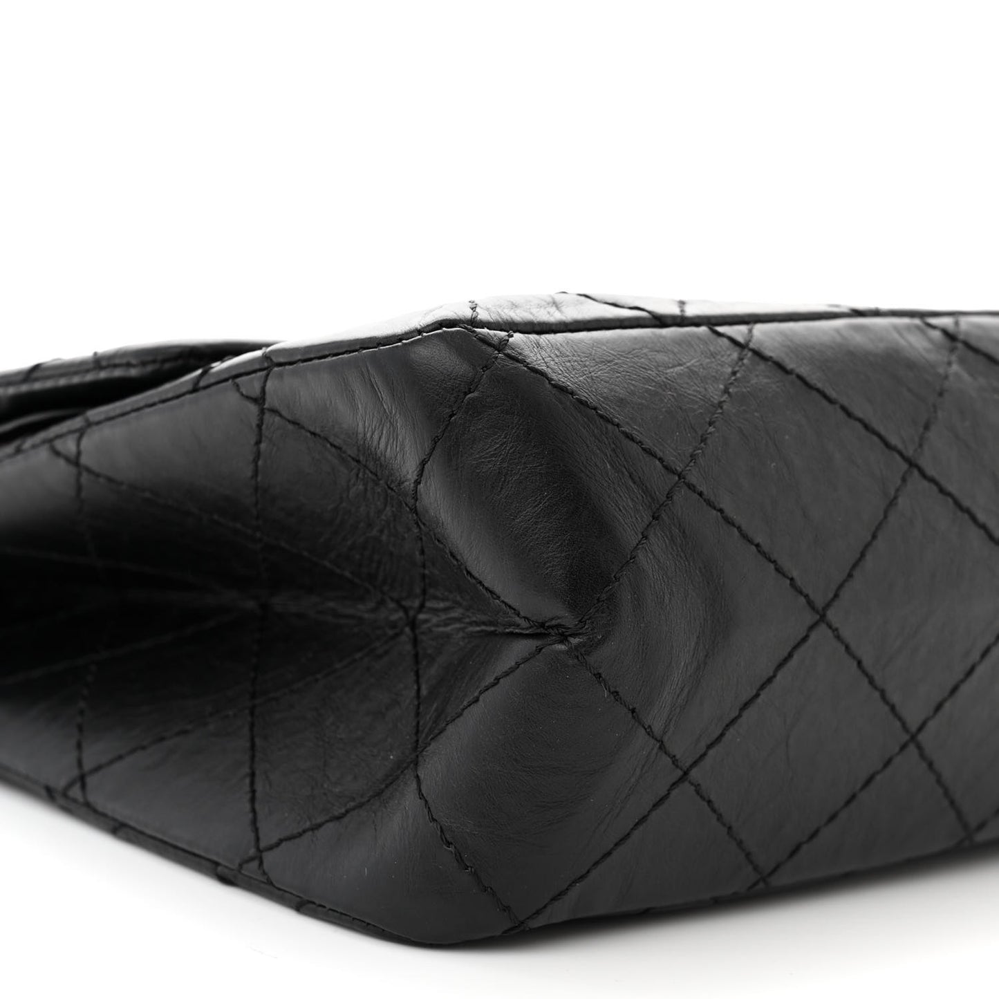 Aged Calfskin Quilted 2.55 Reissue 227 Flap Black