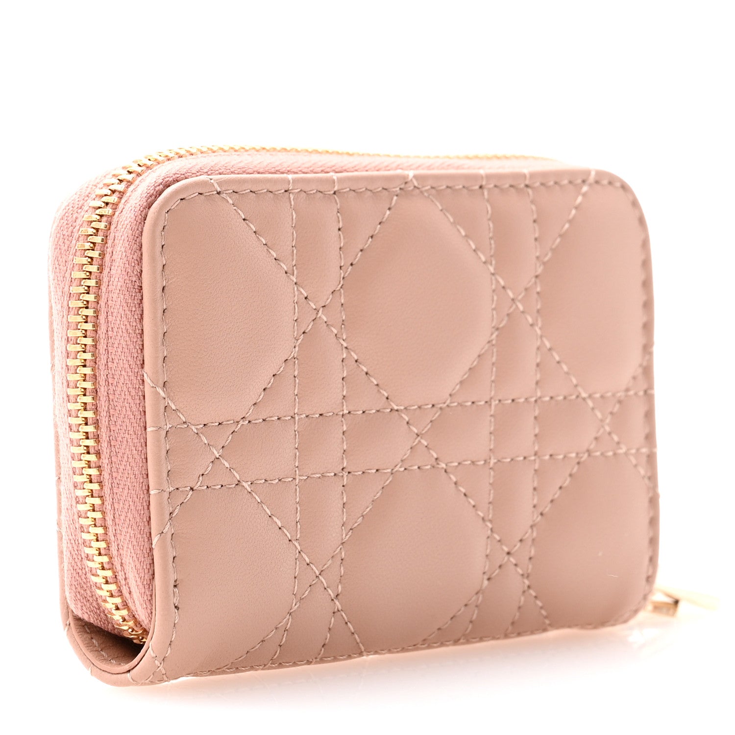 Christian Dior Lambskin Cannage Small Lady Dior Voyageur Coin Purse Rose Des Vents 3 of 8