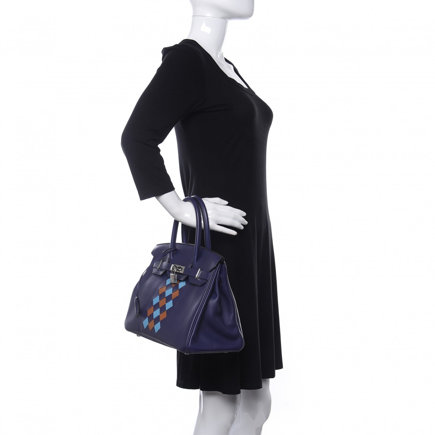 Hermes Swift Epsom Tressage Birkin 30 Bleu Encre Bleu Du Nord Gold 2 of 10
