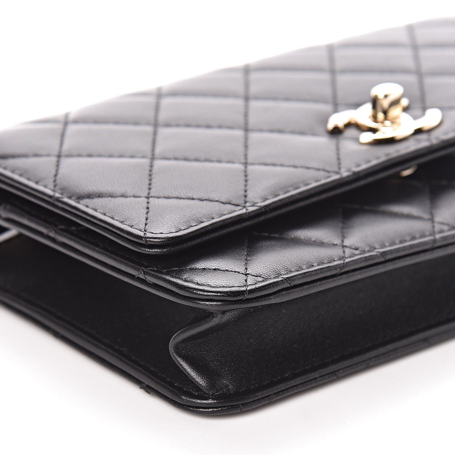 Chanel Lambskin Quilted Trendy CC Wallet On Chain WOC Black 9 of 11