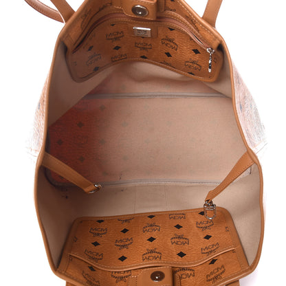 MCM Visetos Crocodile Embossed Medium Liz Shopper Tote Cognac 5 of 15