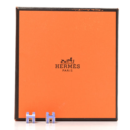 Hermes Palladium Lacquered Mini Pop H Earrings Lilac 4 of 4
