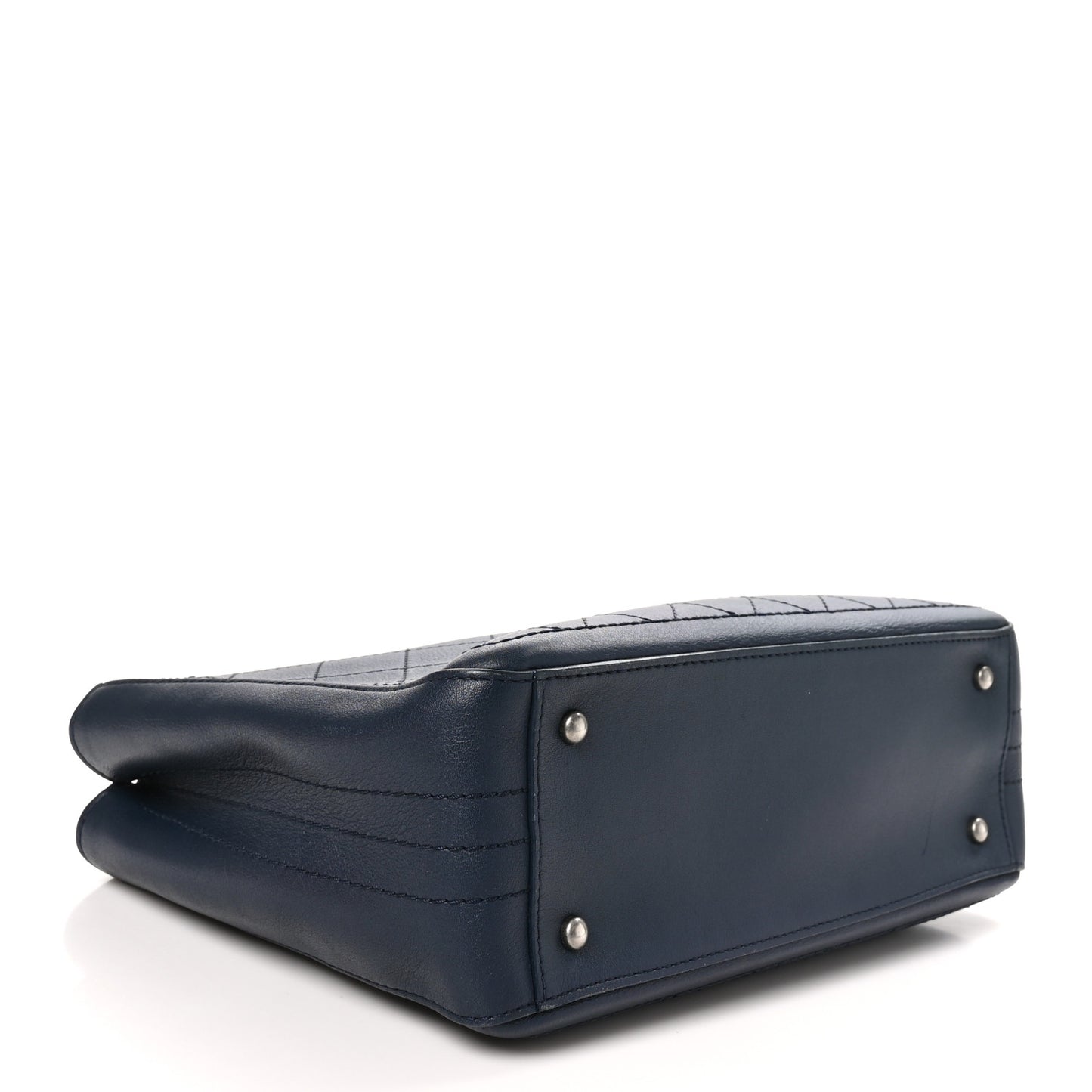 Bullskin Stitched Bi-Color Medium Shopping Tote Blue