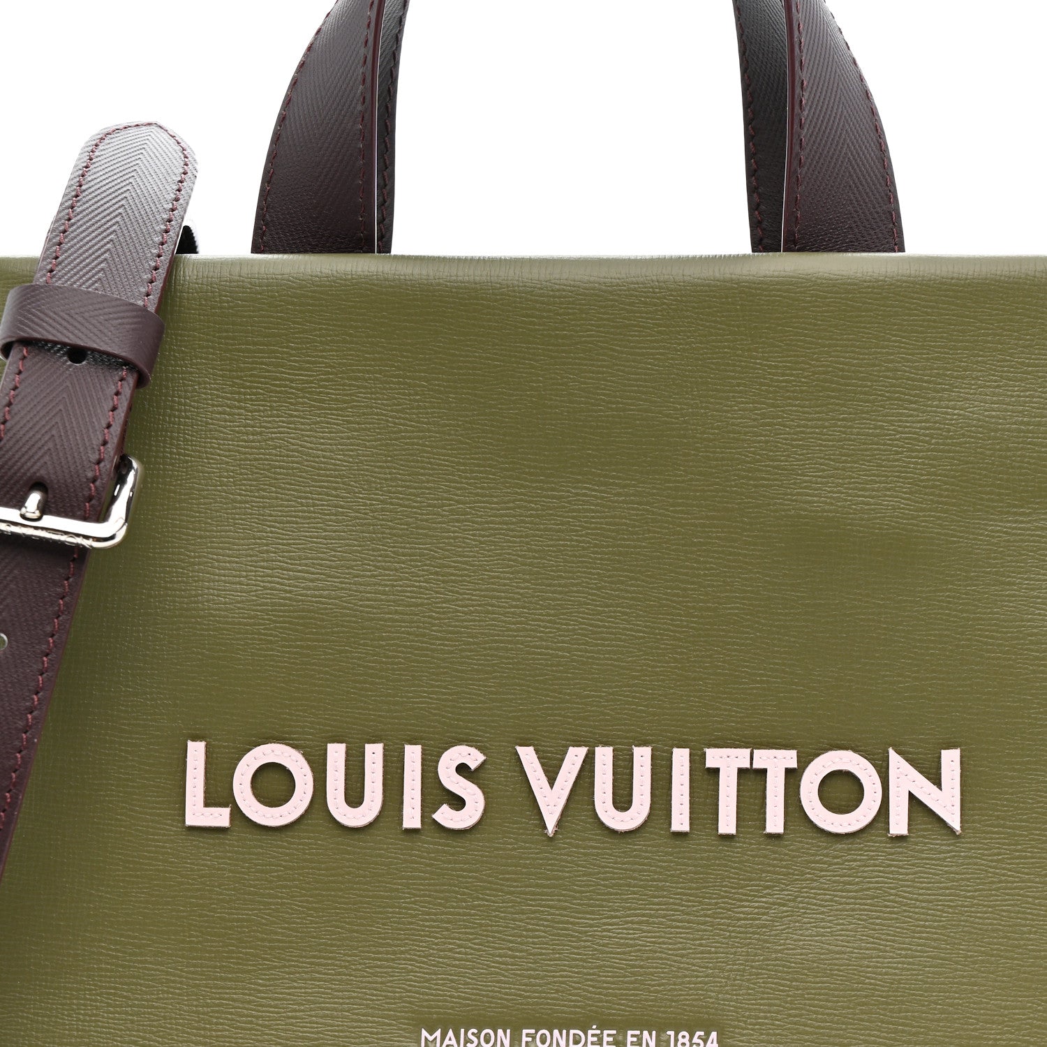 Louis Vuitton Calfskin Mini Shopper Tote Khaki Green 7 of 10