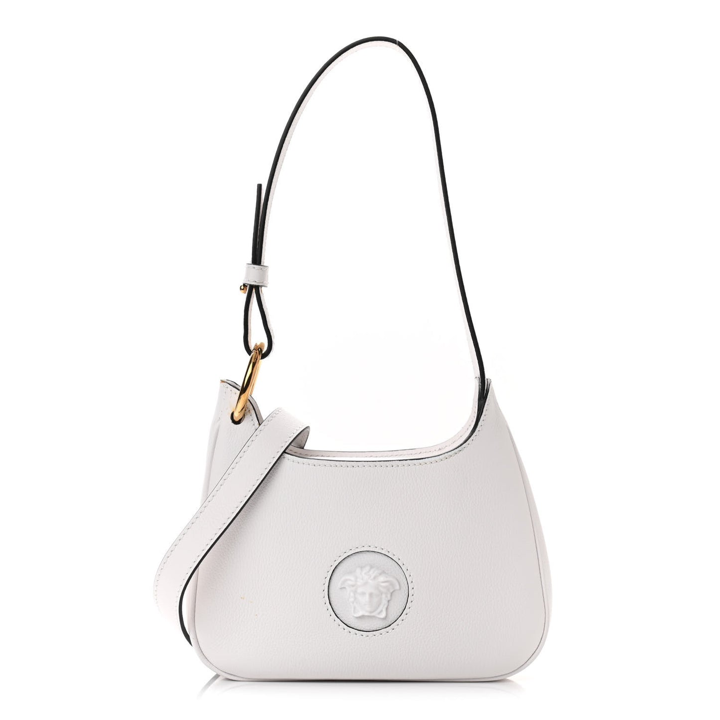 Calfskin La Medusa Small Hobo Crossbody Optical White