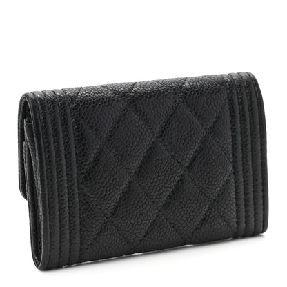 Chanel Caviar Quilted Boy Flap Card Holder Black 3 of 9