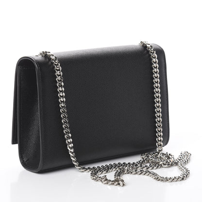 Saint Laurent Grain De Poudre Small Monogram Kate Satchel Black 2 of 7