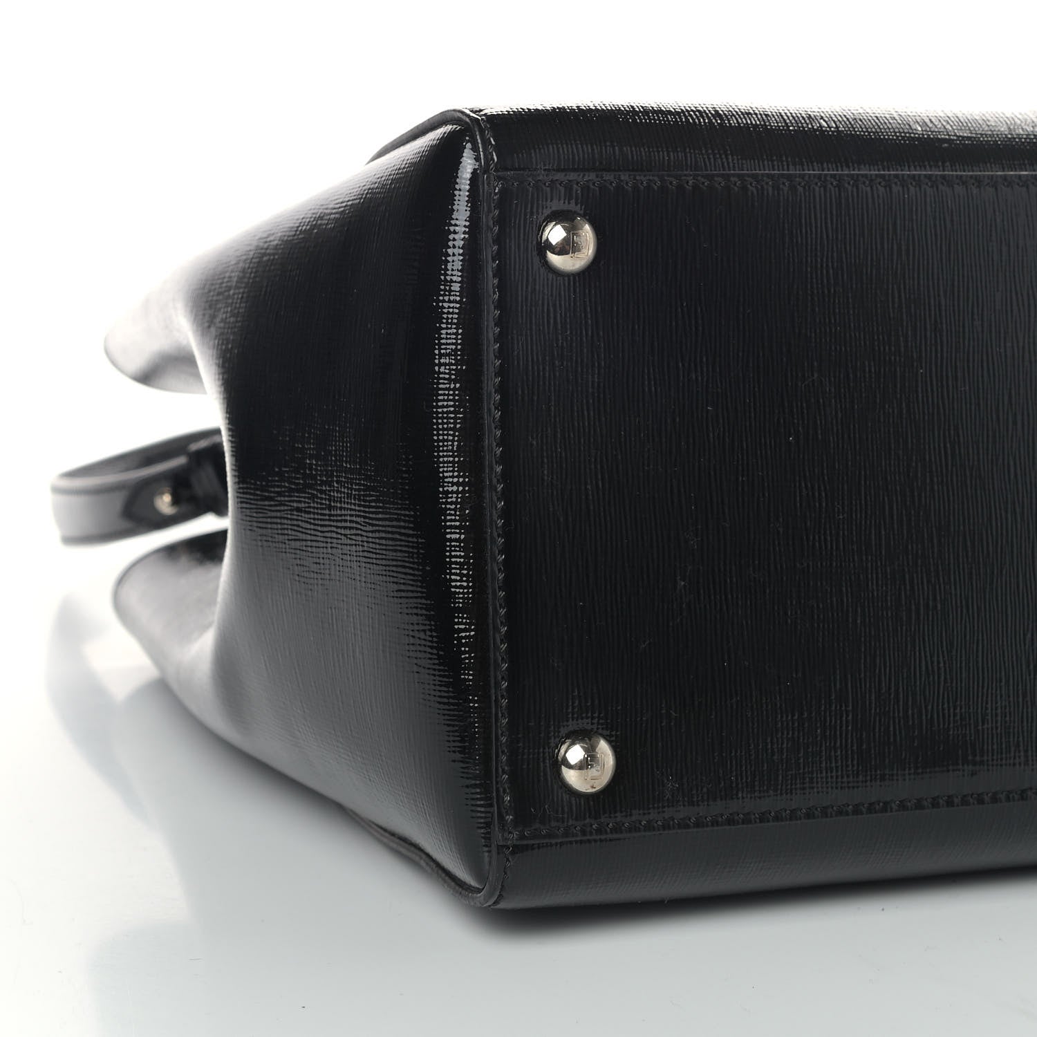 Fendi Patent Vitello Elite Regular 2Jours Tote Black 8 of 9