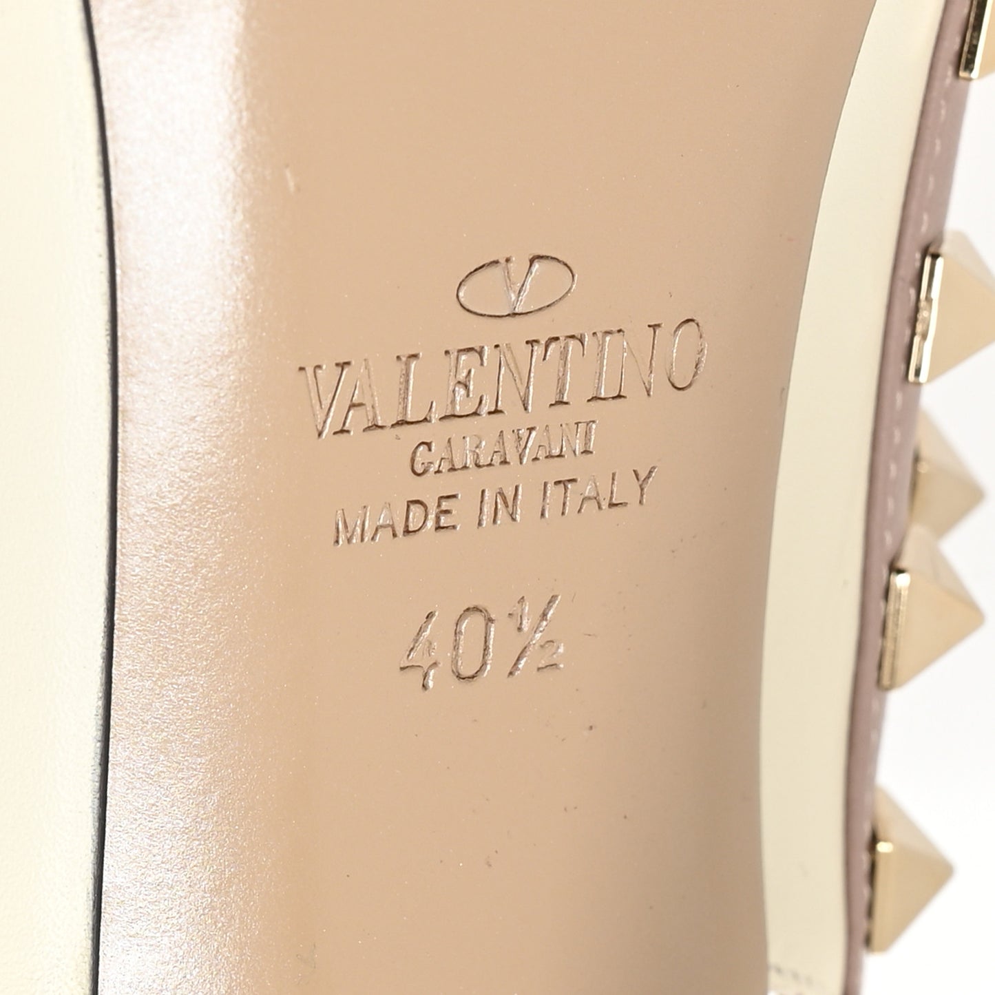 Nappa Rockstud Ankle Strap 100mm Pumps 40.5 Light Ivory Poudre