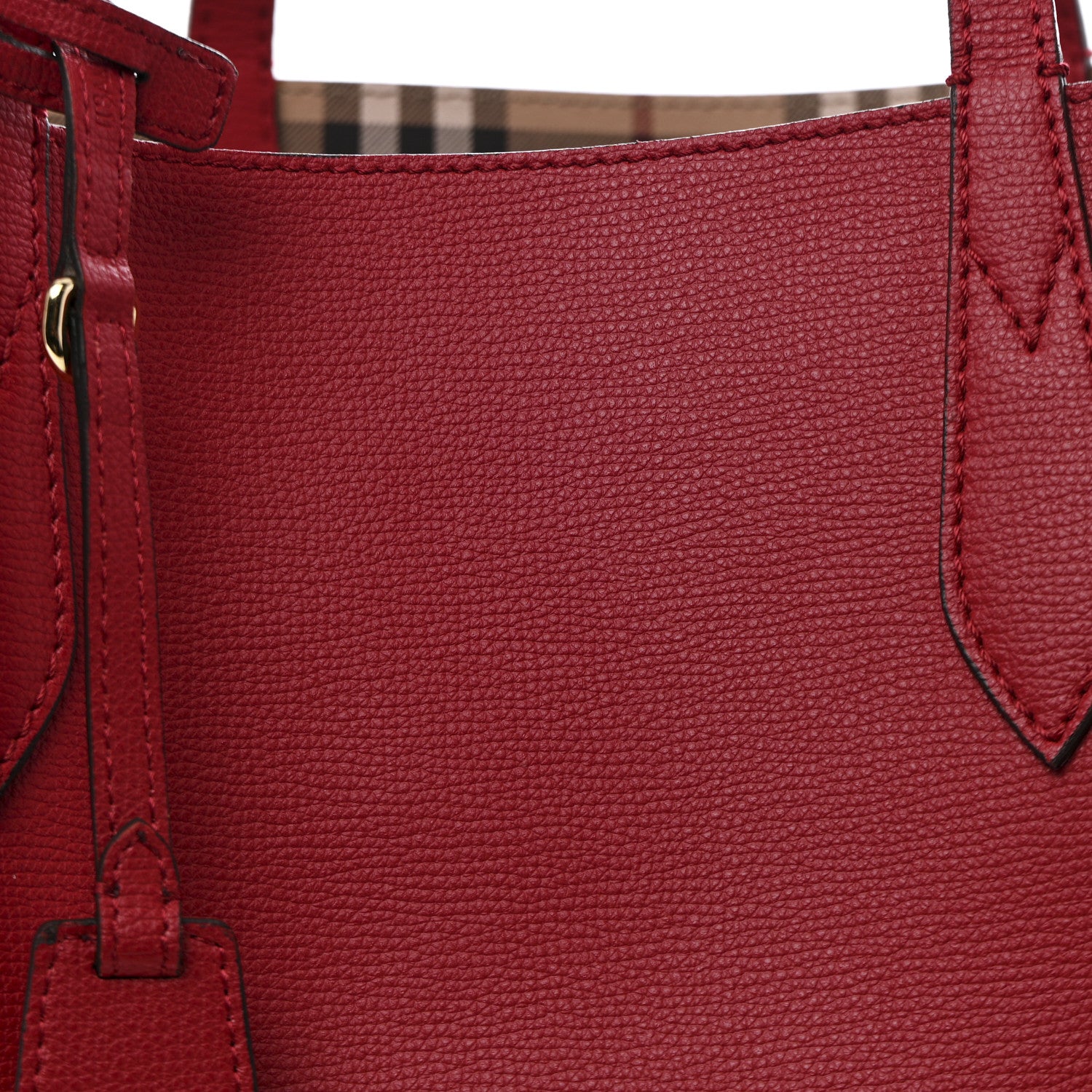 Burberry Haymarket Check Medium Reversible Tote Poppy Red 24 of 36