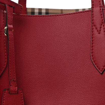 Burberry Haymarket Check Medium Reversible Tote Poppy Red 24 of 36
