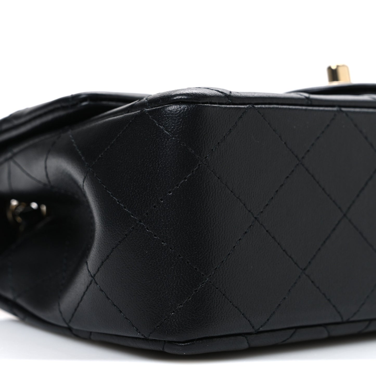 Lambskin Quilted Mini Rectangular Flap Black