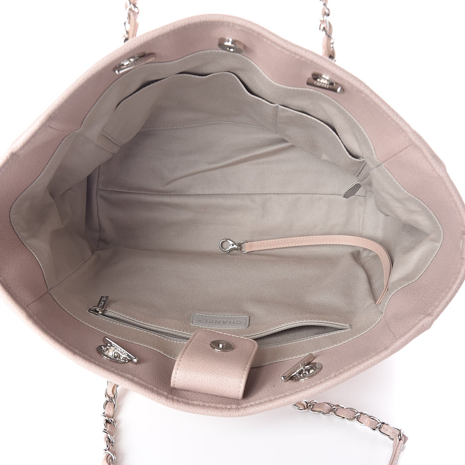 Chanel Glazed Calfskin Small Deauville Tote Light Pink 5 of 10