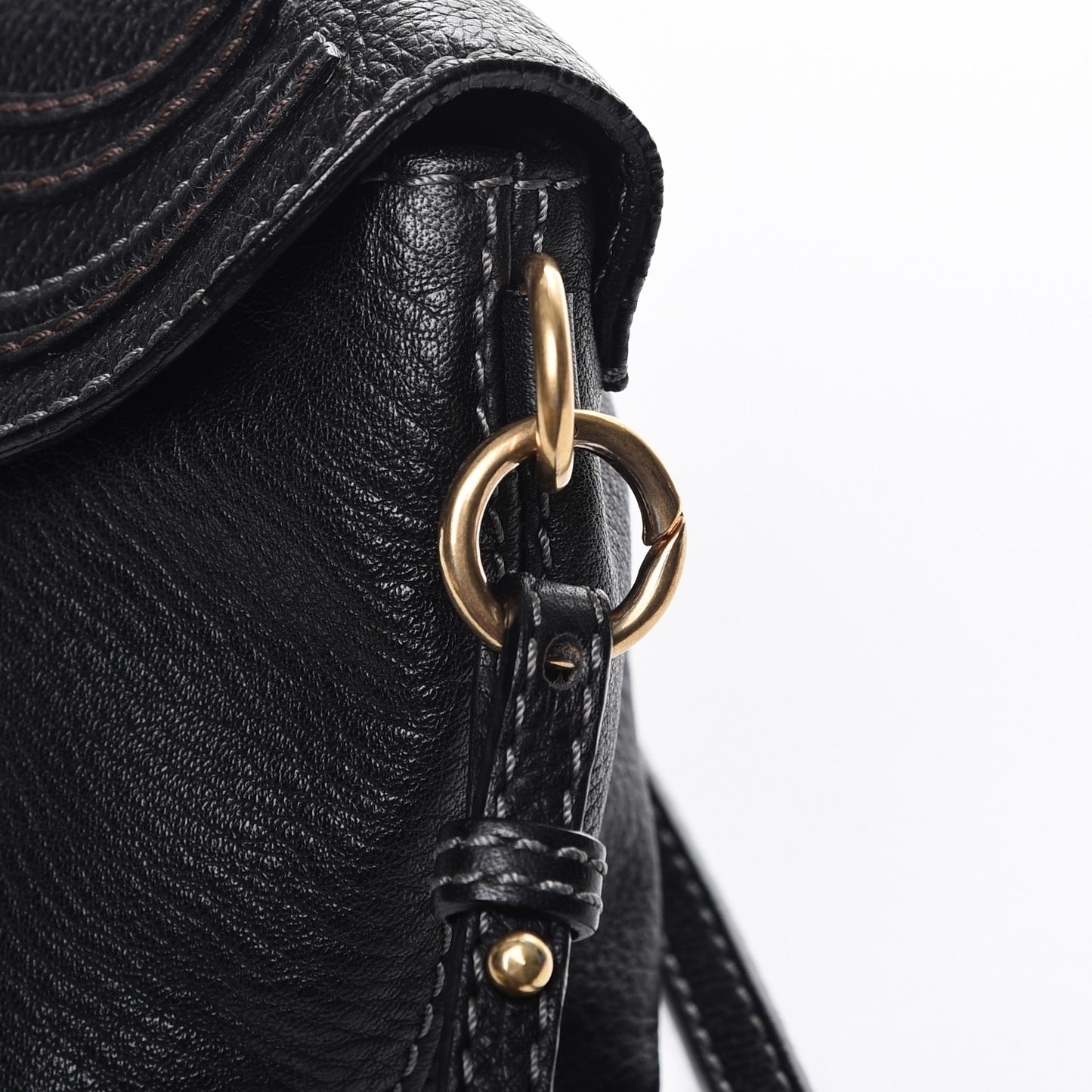 Calfskin Marcie Pochette Crossbody Bag Black