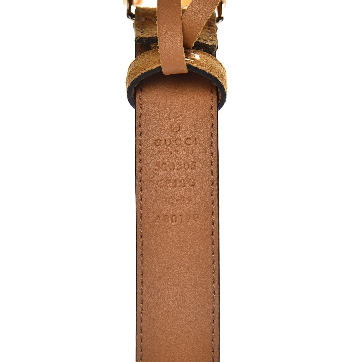 Suede Icaro G Cube 25mm Belt 80 32 Light Cognac