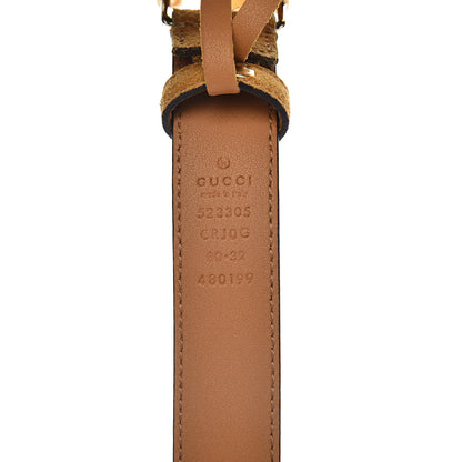 Gucci Suede Icaro G Cube 25mm Belt 80 32 Light Cognac 4 of 7