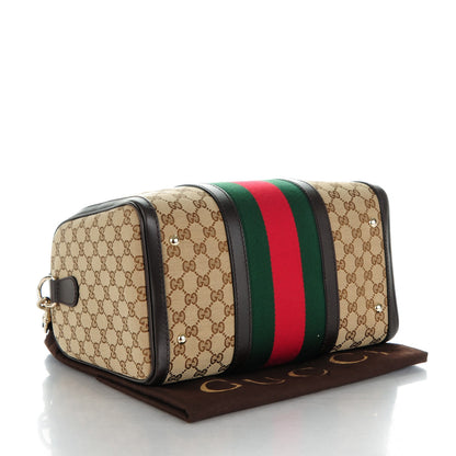 Gucci Monogram Vintage Web Medium Boston Dark Brown 4 of 7