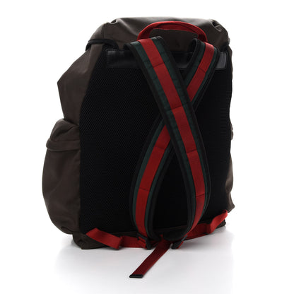 Gucci Techno Canvas Web Double Buckle Backpack Brown 3 of 13