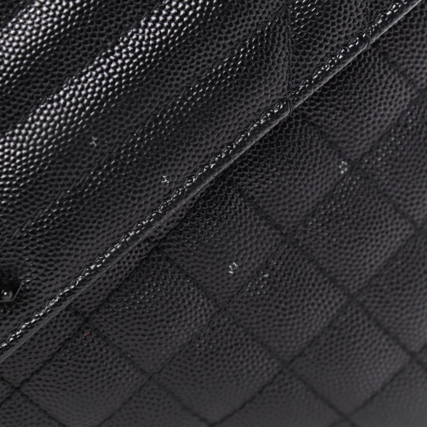 Grain De Poudre Textured Mixed Matelasse Triquilt Medium Monogram Satchel Black