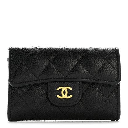 Chanel Caviar Quilted Flap Card Holder Wallet Black 1 of 8