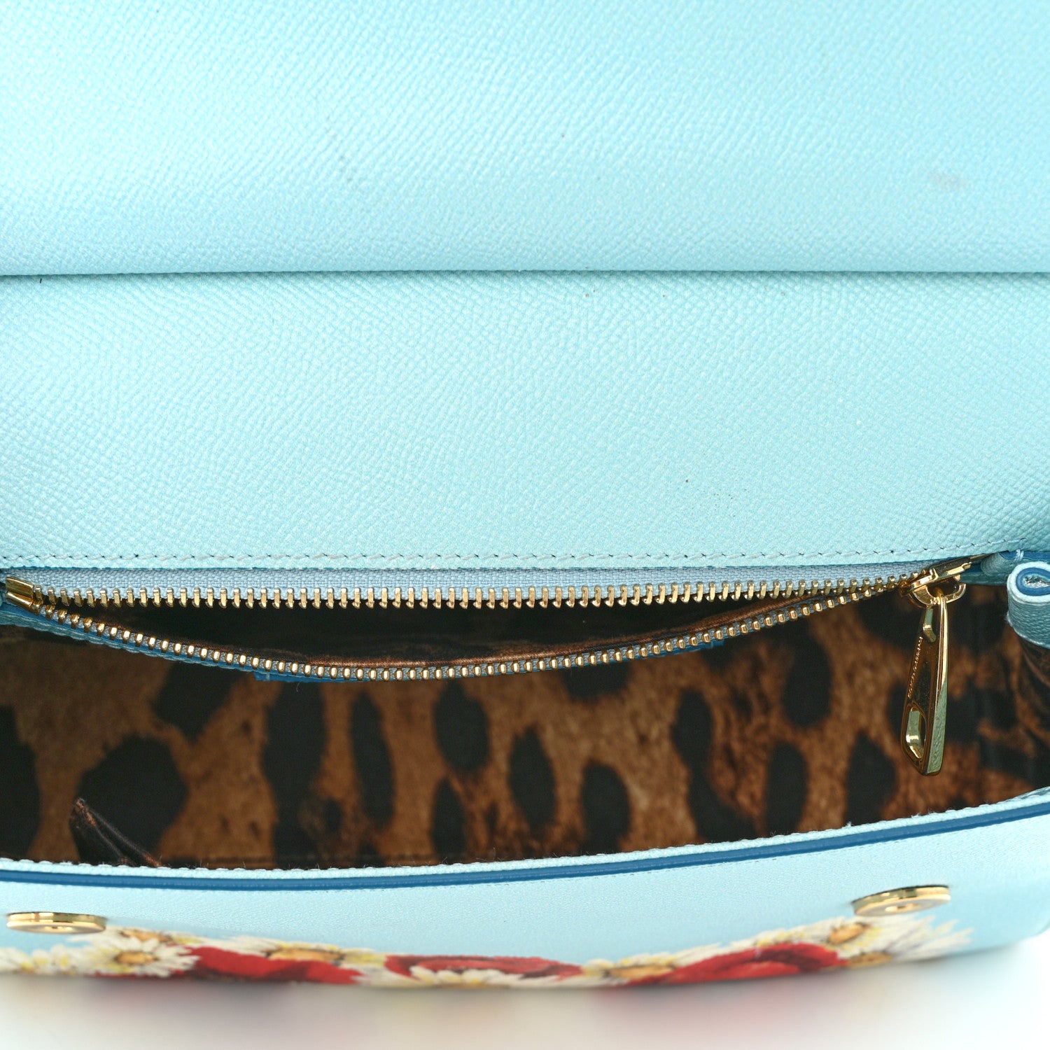 Dolce & Gabbana Dauphine St.Giap Papaveri Print Medium Miss Sicily Satchel Celeste 5 of 10