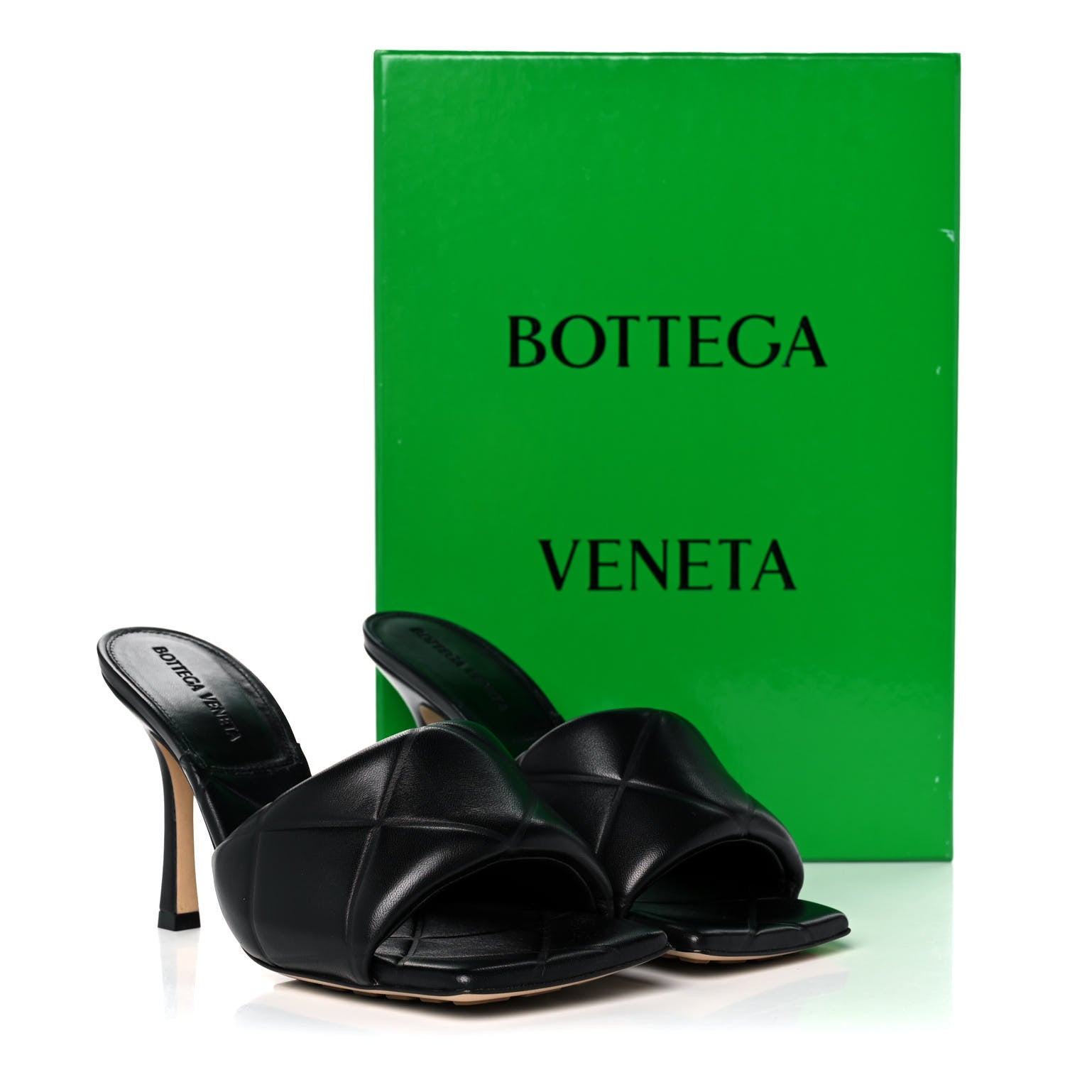 Bottega Veneta Nappa Quilted Rubber Lido Mule Sandals 38.5 Black 8 of 8